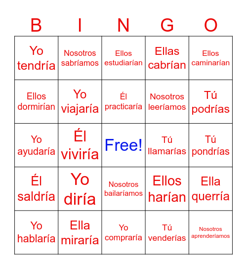 Condicional Bingo! Bingo Card