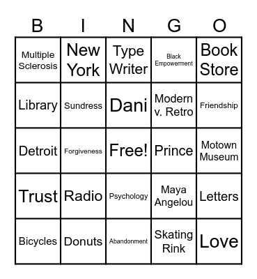 Love Radio Bingo Card