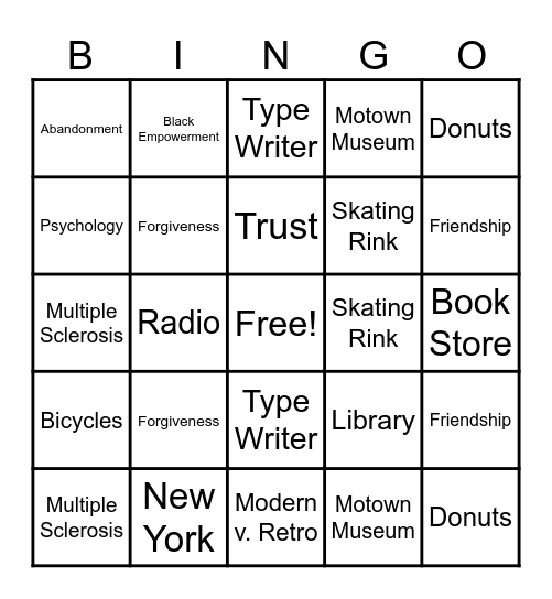 Love Radio Bingo Card