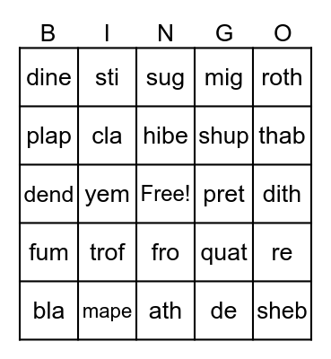 Spring Bingo Card
