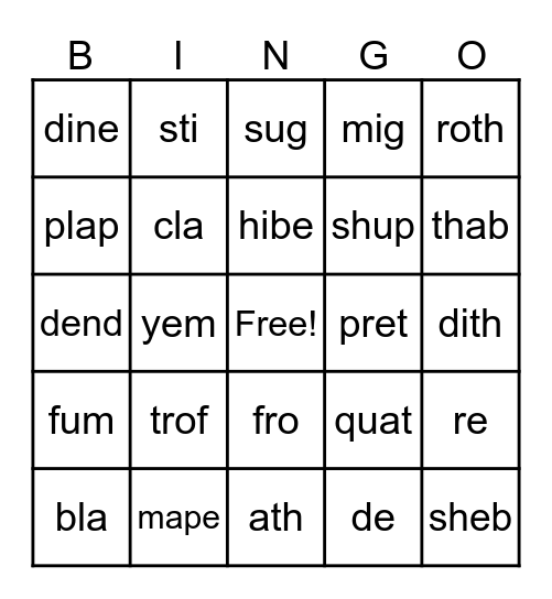 Spring Bingo Card