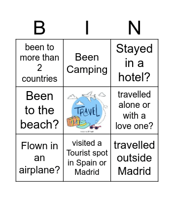 TtMadrid Travel Bingo Card