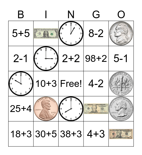 2nd grade math BINGO Card