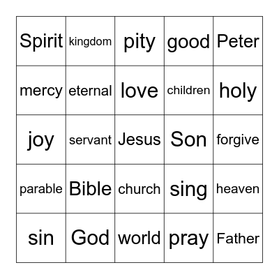 SERMON BINGO Card