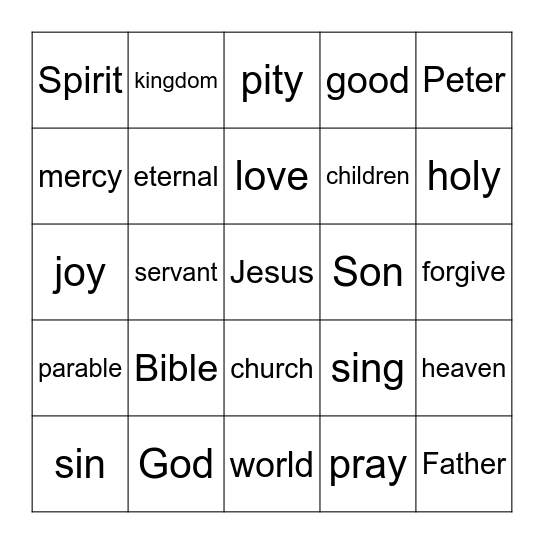 SERMON BINGO Card