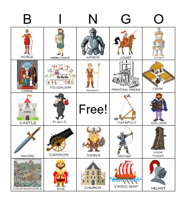 Medieval Bingo Card