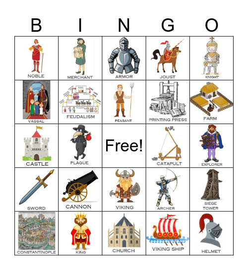 Medieval Bingo Card