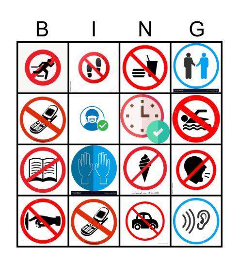 Must/Mustn't BINGO Card