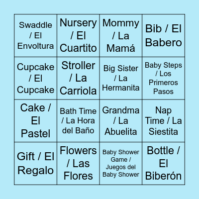 Cesar Alejandro's Baby Shower Bingo Card
