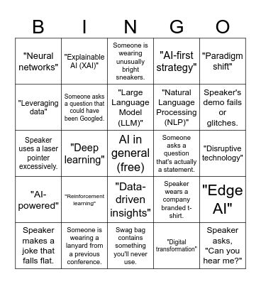 Google Summit Bingo Card
