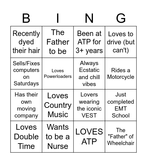 ATP BLACKOUT BINGO Card