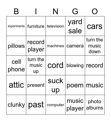 lesson 3 Bingo Card