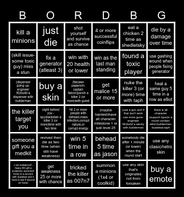 the forsaken bingo card:D (little update) Bingo Card