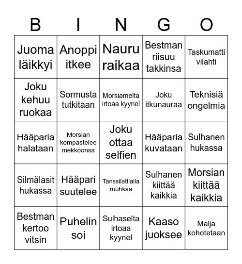 HääBINGO Card