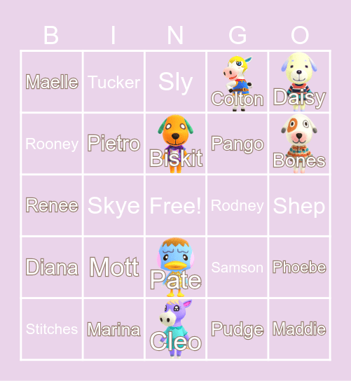 Animal Crossing (´・ω・`) Bingo Card
