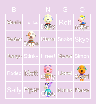 Animal Crossing (´・ω・`) Bingo Card