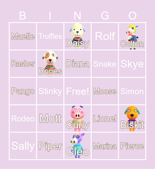 Animal Crossing (´・ω・`) Bingo Card