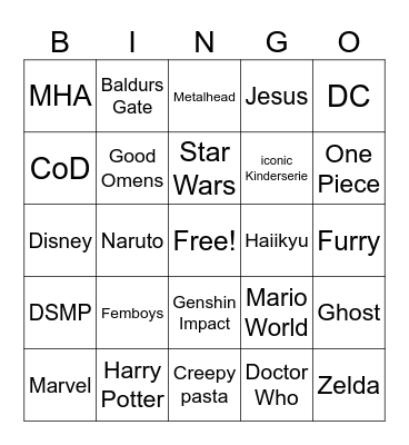Fantasy 25 Bingo Card