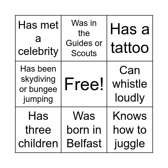 AMIC-able Connections Bingo Card