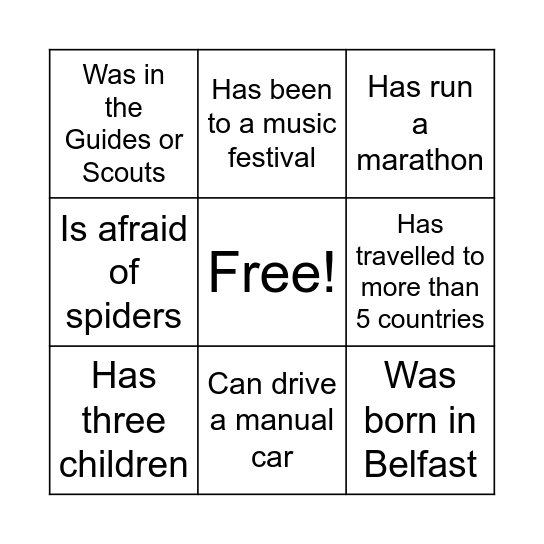 AMIC-able Connections Bingo Card