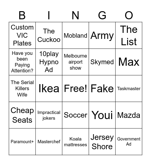 10play ad Bingo Card
