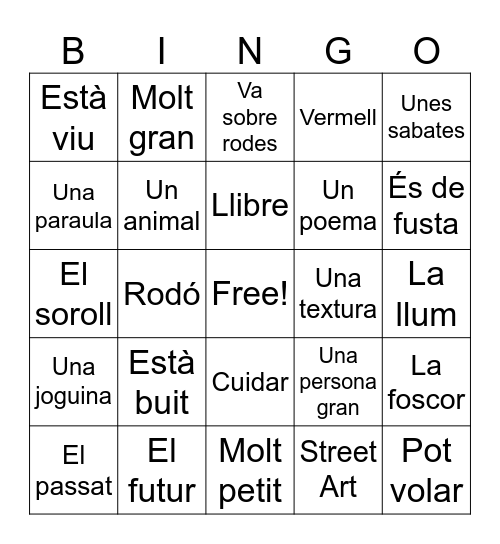BINGO FOTOGRÀFIC - LA TINTA Bingo Card