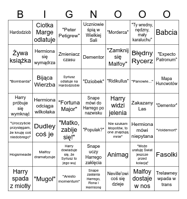 Harry Potter i Więzień Azkabanu Bingo Card