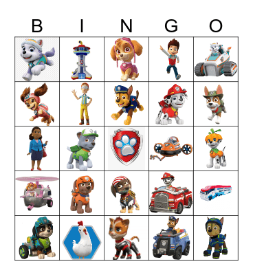 Paw Patrol BINGO Card