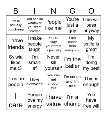 Brain's greatest hits - but better! Bingo Card