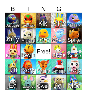 Animal Crossing Bingo Card