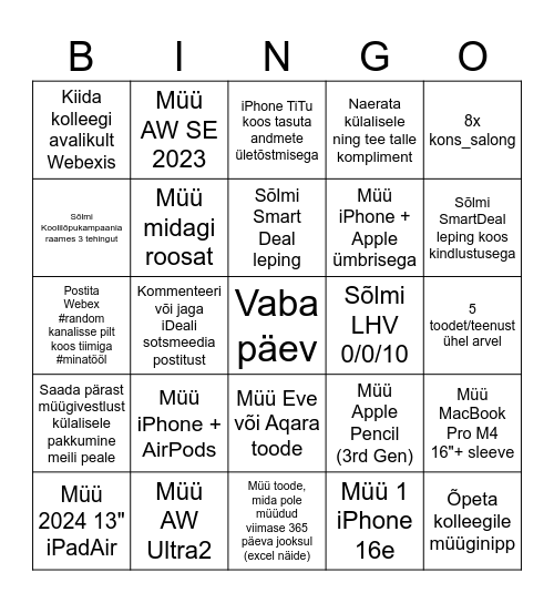 Kuu teenindaja juunikuu väljakutse Bingo Card