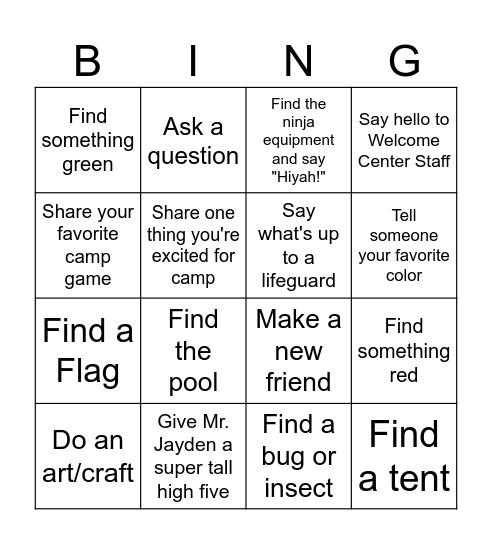 Deer Path bingo Card
