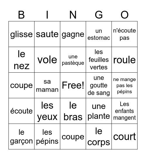 La pasteque Bingo Card