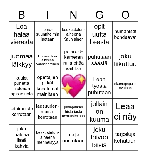 Bingo Card