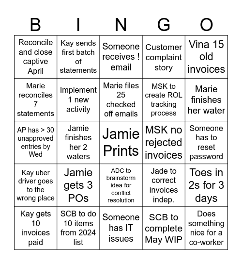 Accounting 6/2 Bingo Card