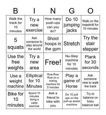 Spring into fitness Bingo Card