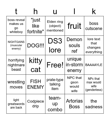 thelden thing thightreign!!!!! Bingo Card