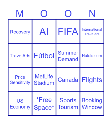 Expedia MOON Bingo Card