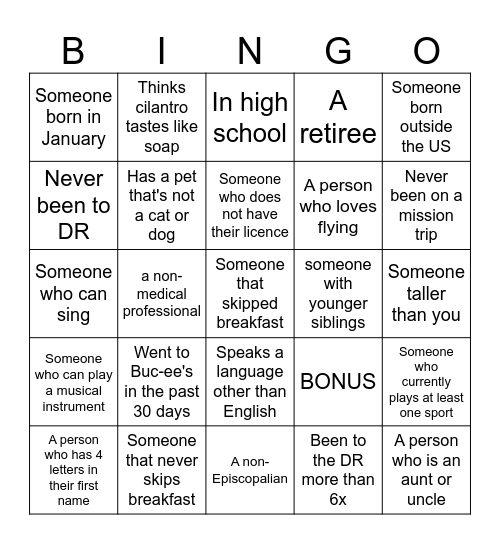 BINGO MIXER Bingo Card