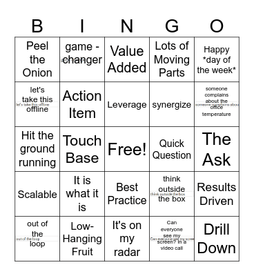 National Public Service Week Office Bingo Card