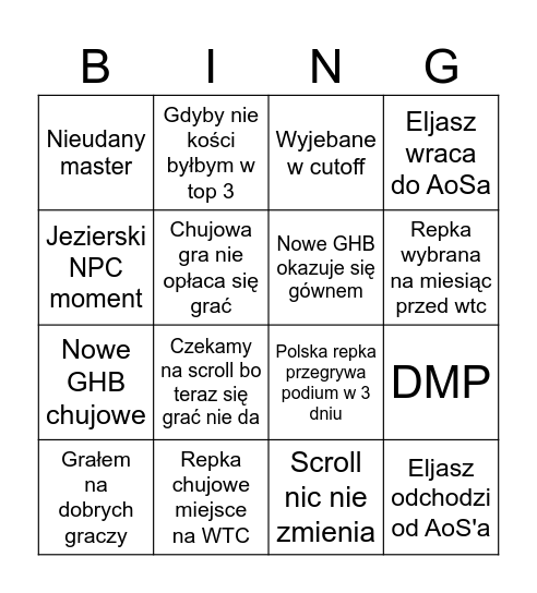 AoS Polska Bingo Card