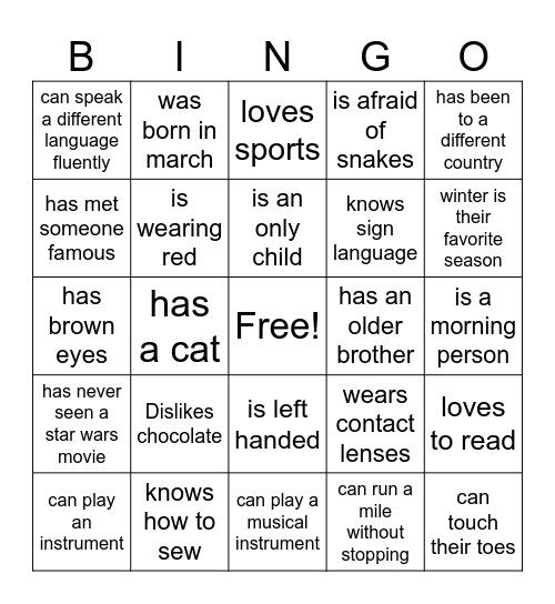 Bingo Card