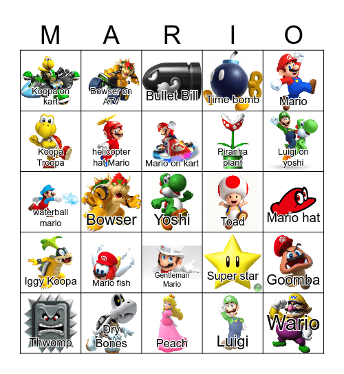 MARIO Bingo Card