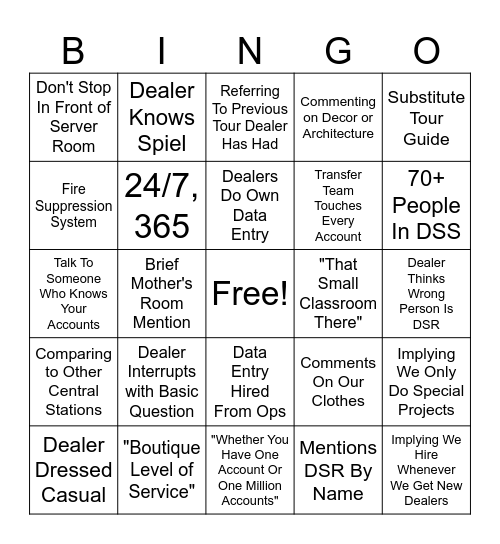 Visit Bingo Card