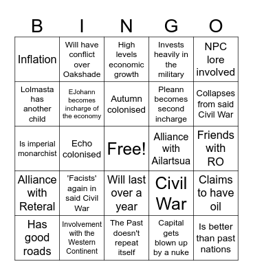 Aurlina Bingo Card