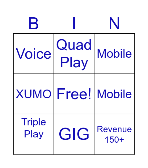 Mo' Money Bingo Card