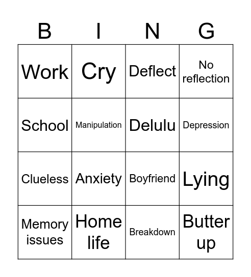 Cooked Bingo Card