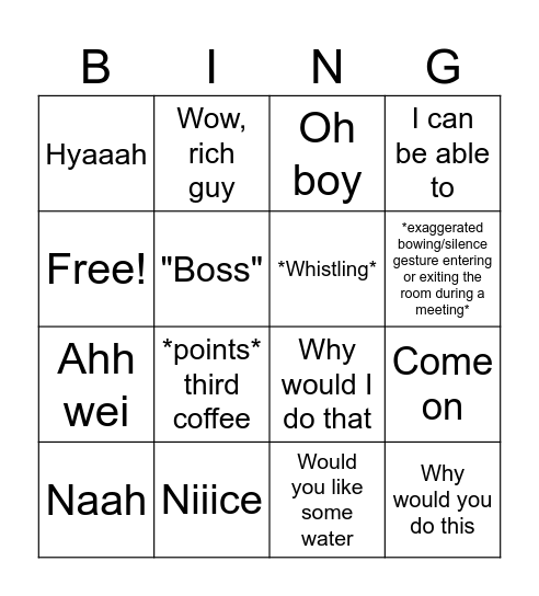 Fraterne Bingo Card