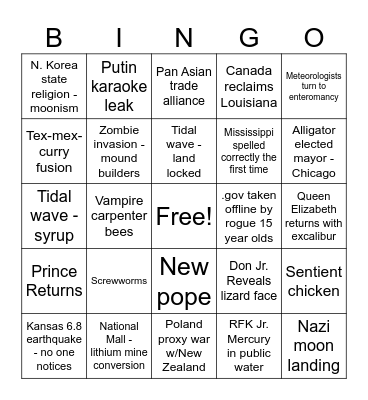2025 Hellscape Bingo Card