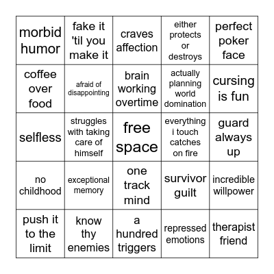 the oliver bingo Card